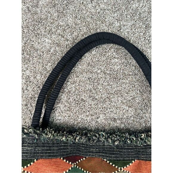 vintage handmade quilted patchwork textured large tote bag purse boho multi - Picture 8 of 12